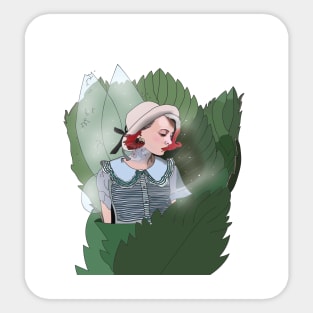 Fairy sleeps upon a leaf Design Sticker